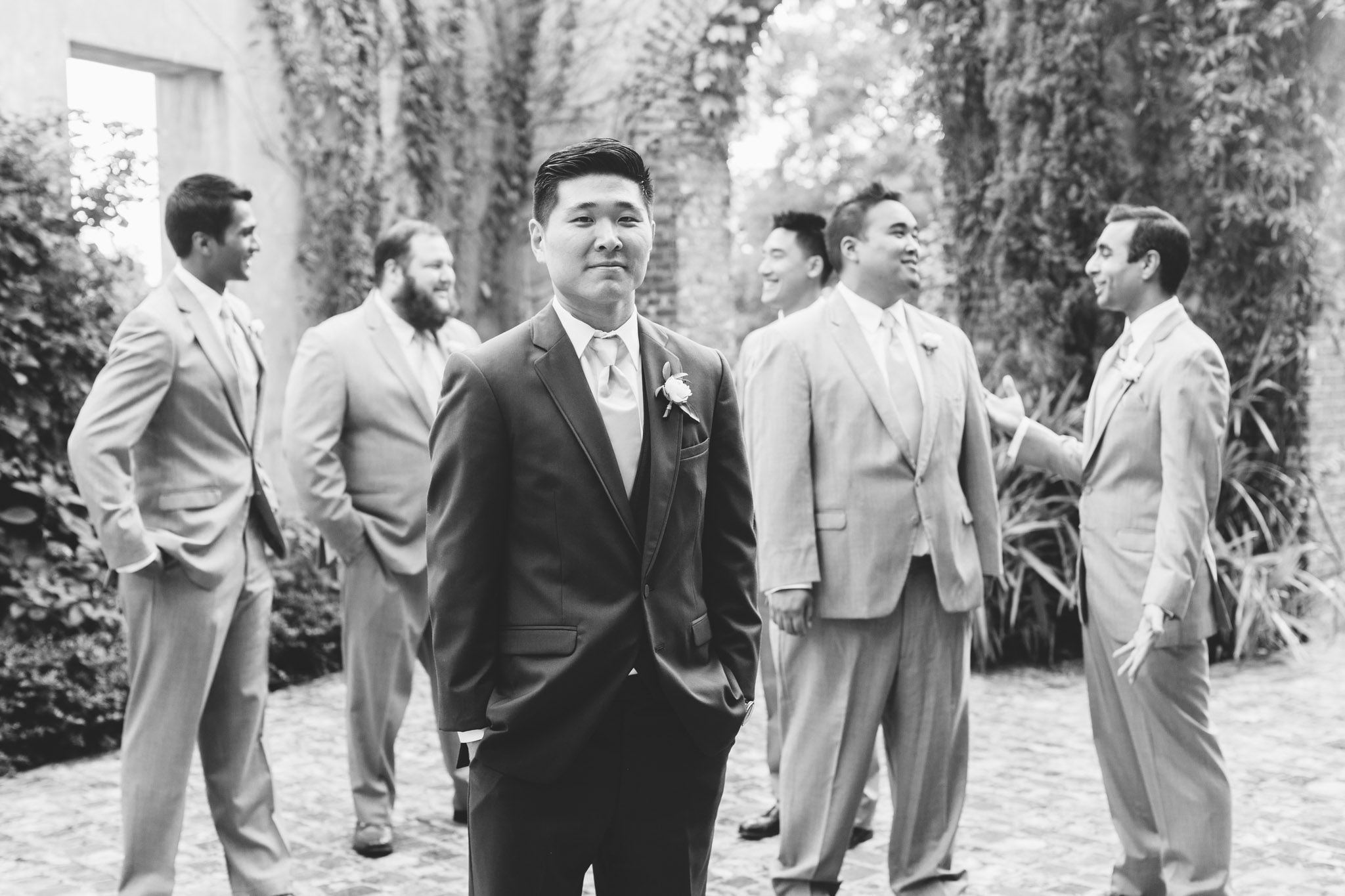 A groom and his men photographed by Summerour wedding photographer Rebecca Cerasani