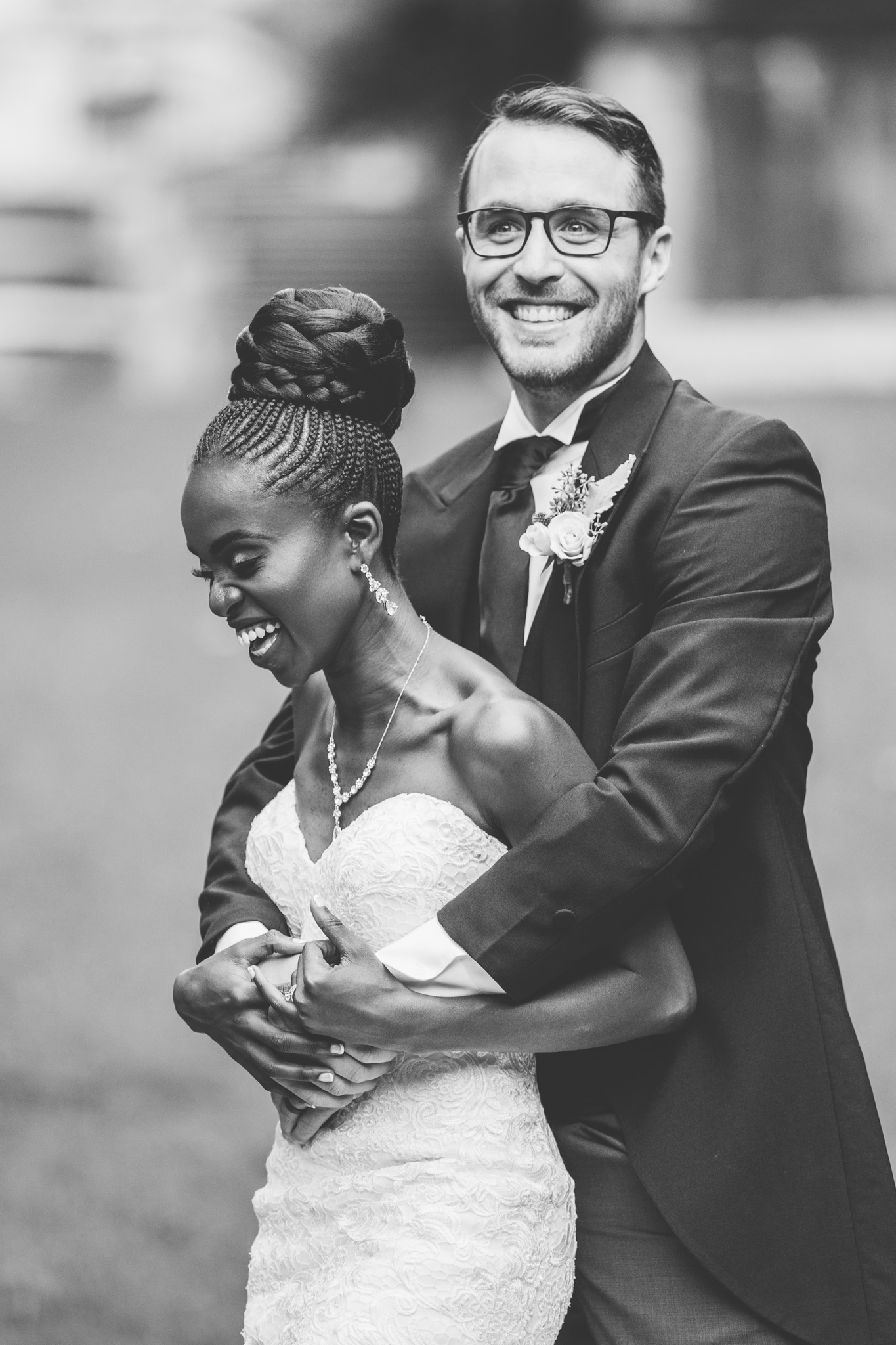 Nothing but joy from these two following their first look on the Swan House lawn. Photo by Rebecca Cerasani.