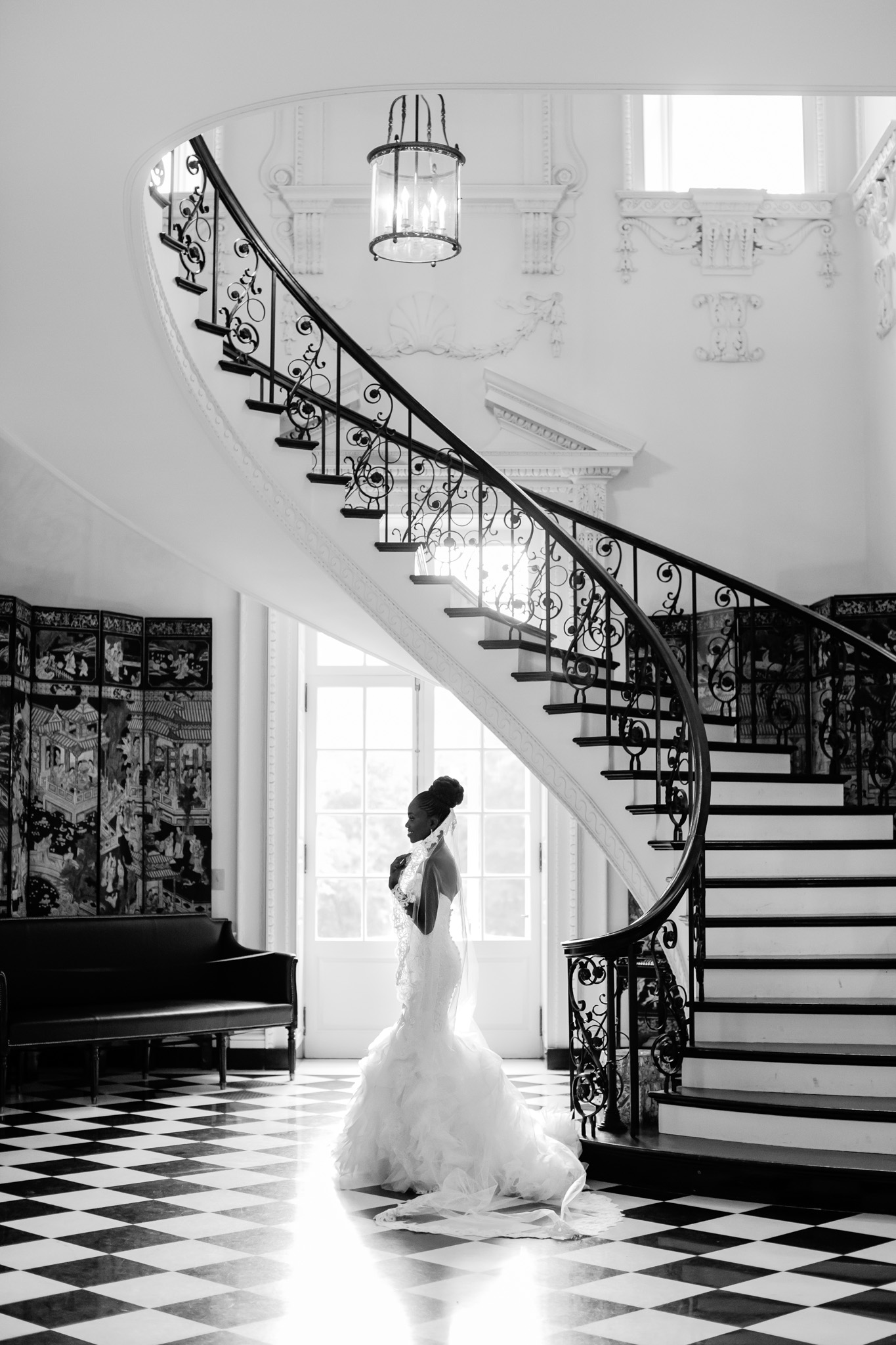 Elegance and grace in this Swan House bridal portrait by Atlanta's premier photographer Rebecca Cerasani