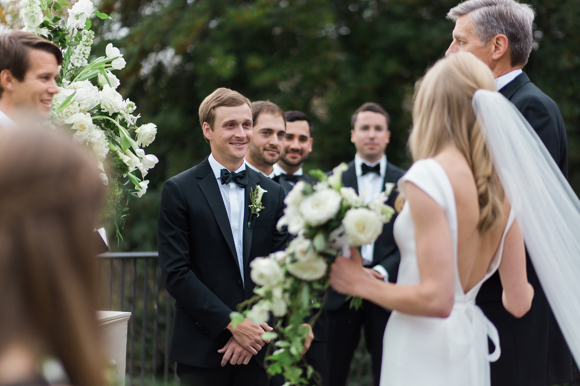 Black tie wedding ceremony at East Lake Golf Club by Atlanta's top wedding photographers Leigh and Becca