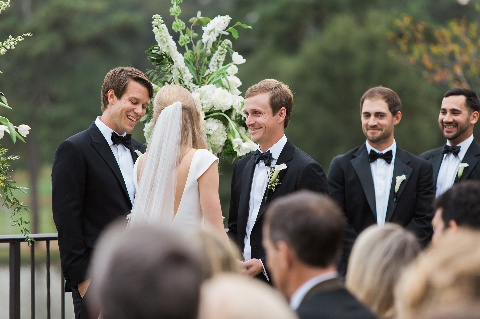 Black tie wedding ceremony at East Lake Golf Club by Atlanta's top wedding photographers Leigh and Becca