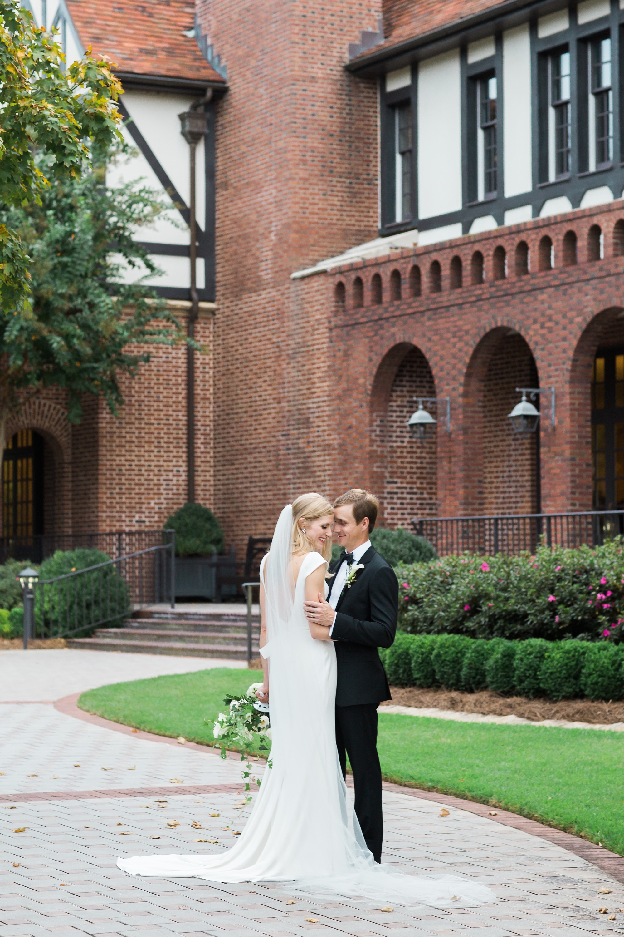 Bride and Groom Portraits at East Lake Golf Club by Top Atlanta Wedding Photographers Leigh and Becca