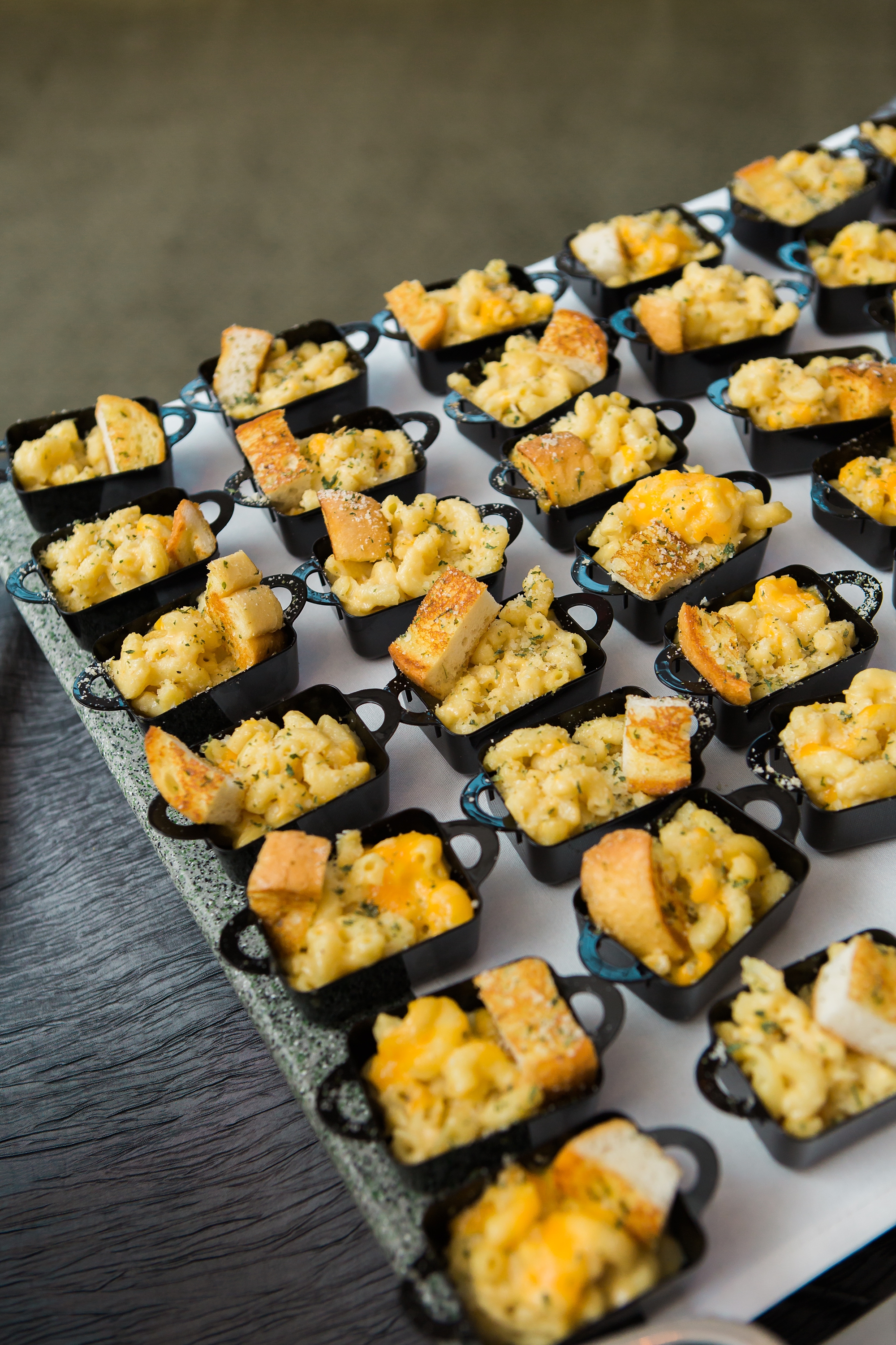 Mac and Cheese station at the reception. East Lake Golf Club by Top Atlanta Wedding Photographers Leigh and Becca