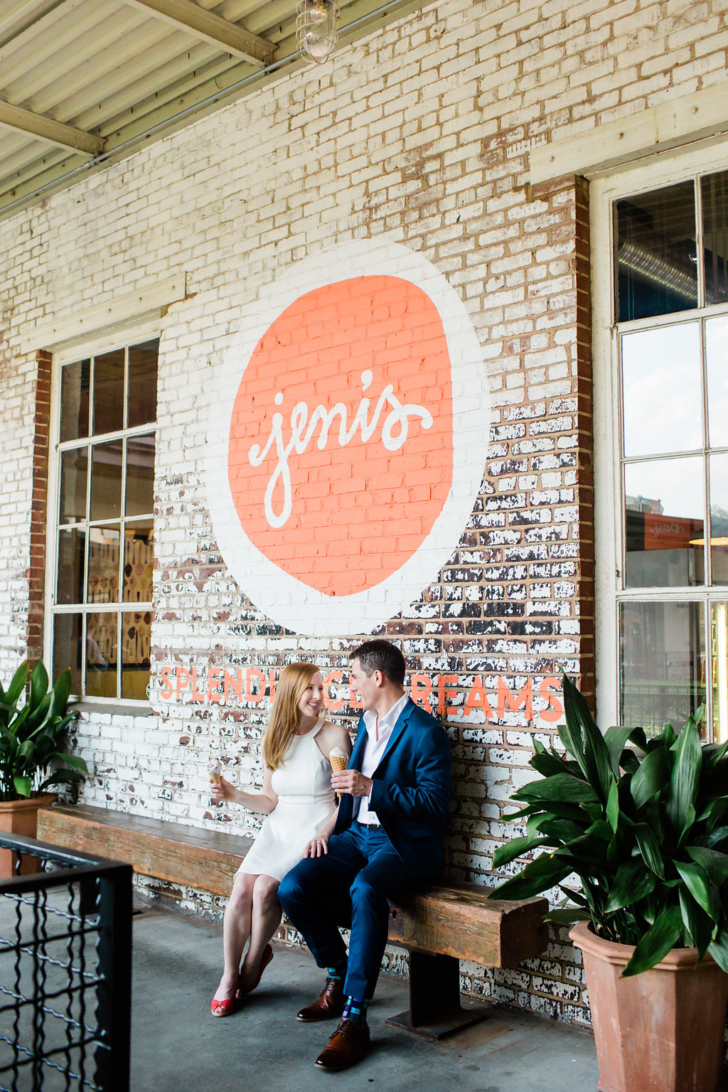 Ice cream was the perfect treat for a couple as sweet as Adam and Dana-Photos by Rebecca Cerasani, Atlanta's premier engagement photographer