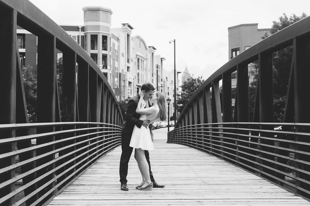 Adam was clearly smitten by his fiance, who in return, melted into his arms-Photos by Rebecca Cerasani, Atlanta's premier engagement photographer