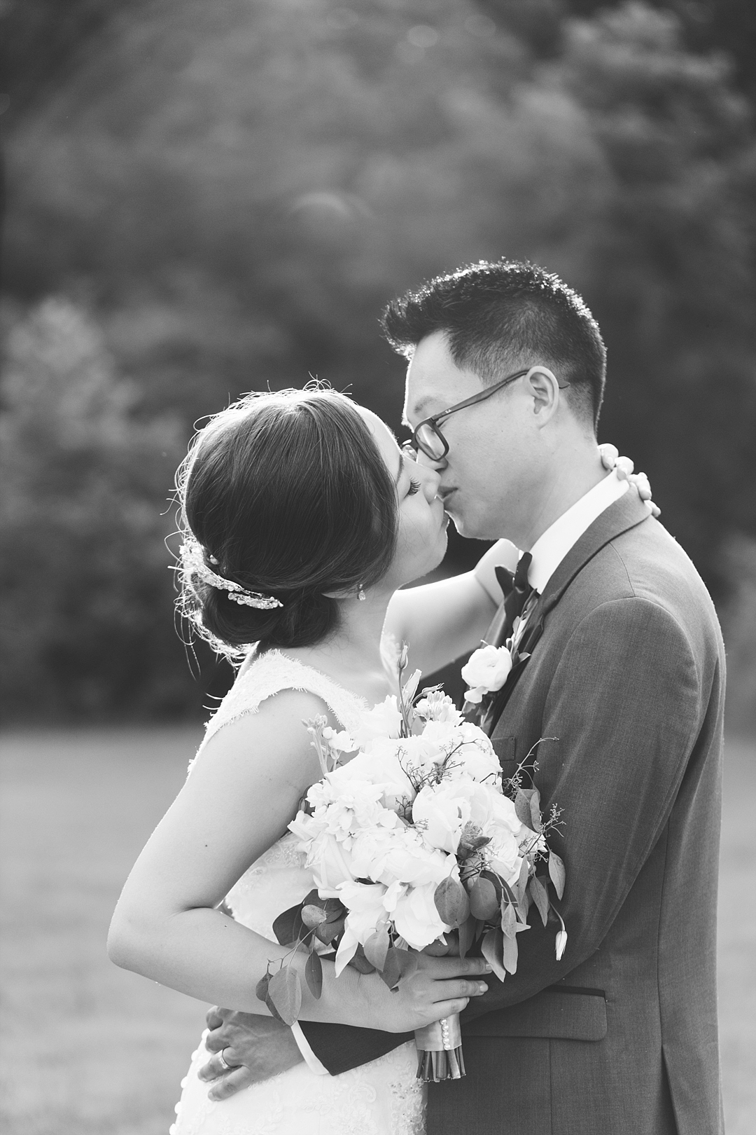 bride and groom kiss_Photos by Rebecca Cerasani, Atlanta's premier engagement photographer