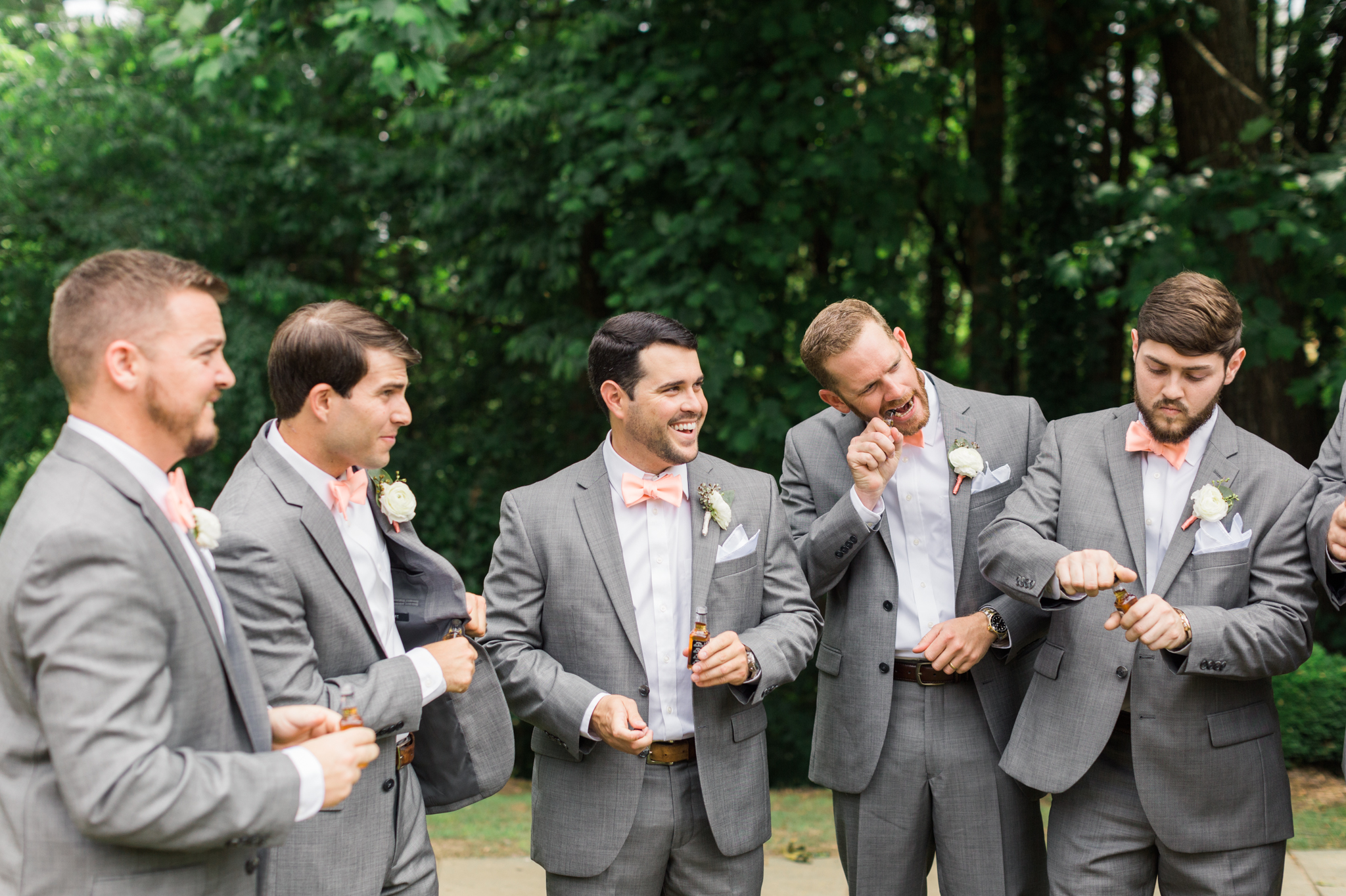 These groomsmen had just the trick to settle pre-ceremony jitters!