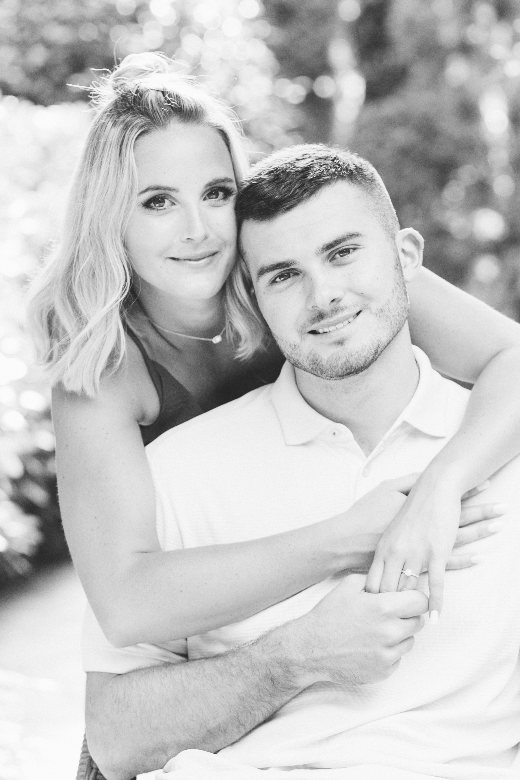 I love the texture in this black and white engagement portrait!