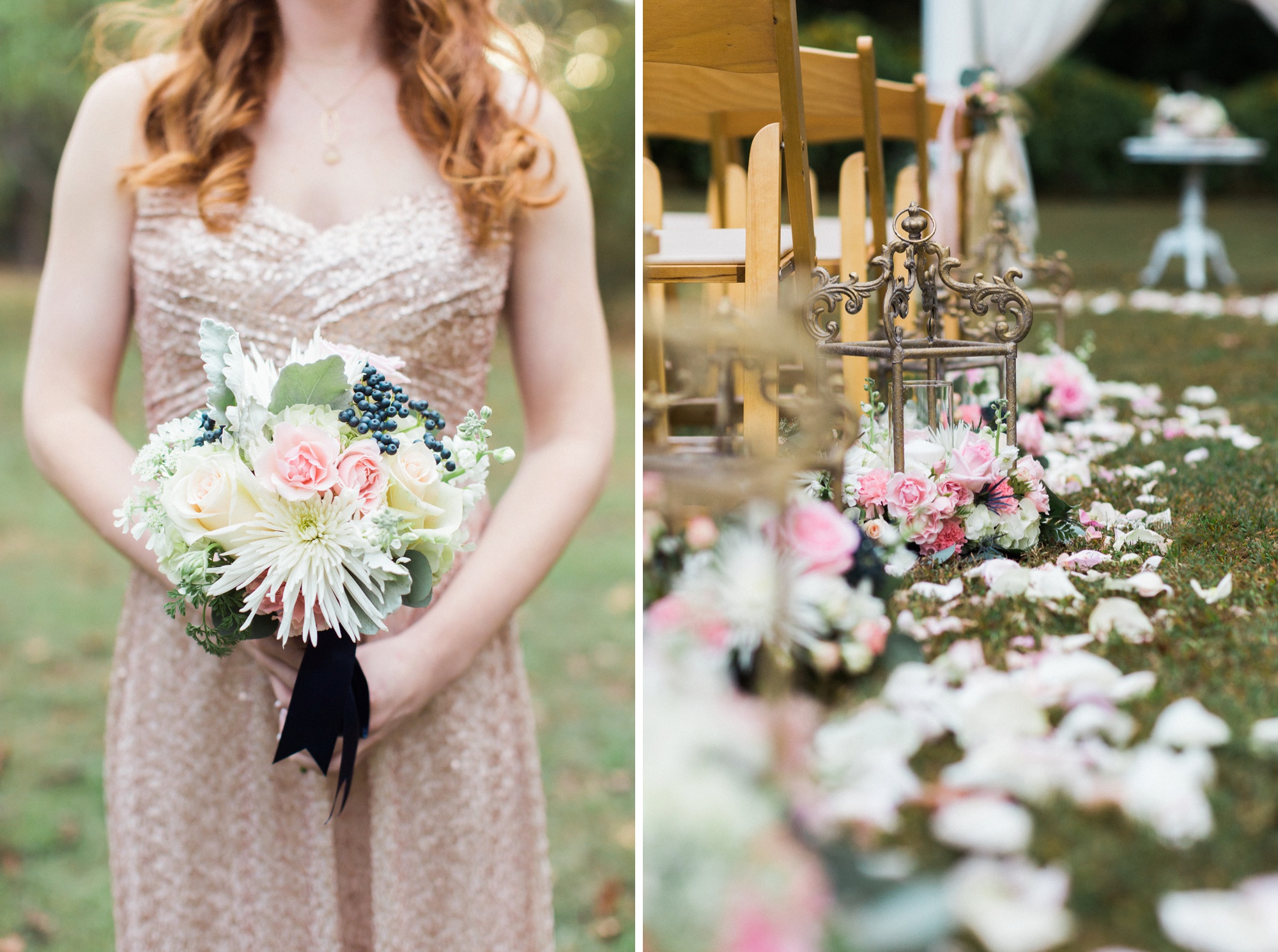 These aisle flowers were dripping with luxury and femininity!
