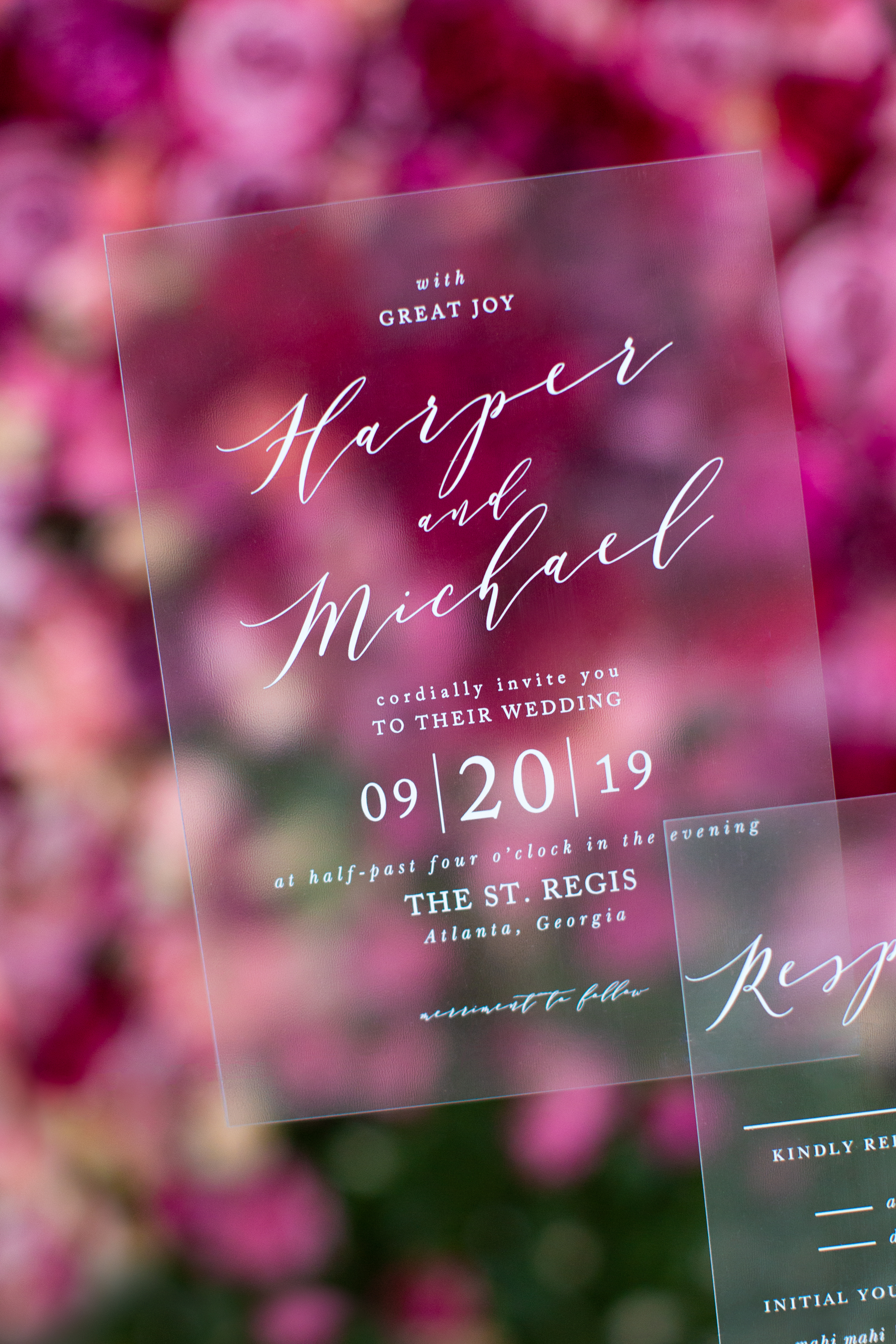 Clear wedding invitations are on trend and it's easy to see why!